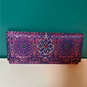 Hansni Red Satin Clutch Made in India